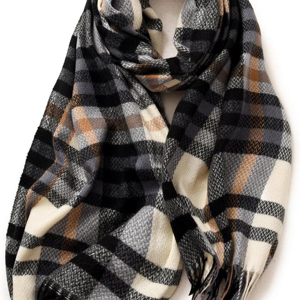 Scarf for Women Winter Fall Cashmere Feel Multicolor Plaid Scarves Fashion Long